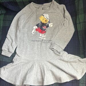 Ralph Lauren Heather Gray Polo Bear Dress